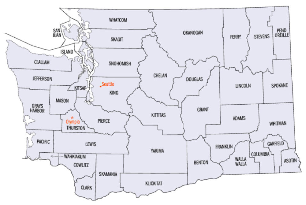 Washington State Counties Map Game